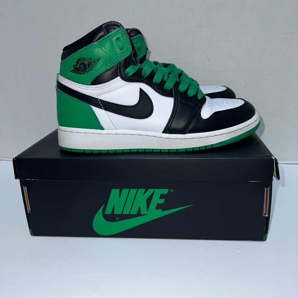 Nike Air Jordan 1 High Green Black Sneakers FD1437 031 Boys Basketball